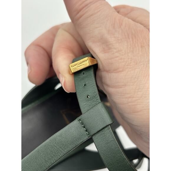 YSL Yves Saint Laurent Tribute 75 Platform Sandal Heels Dark Green Size 38 / 8 - Picture 5 of 16